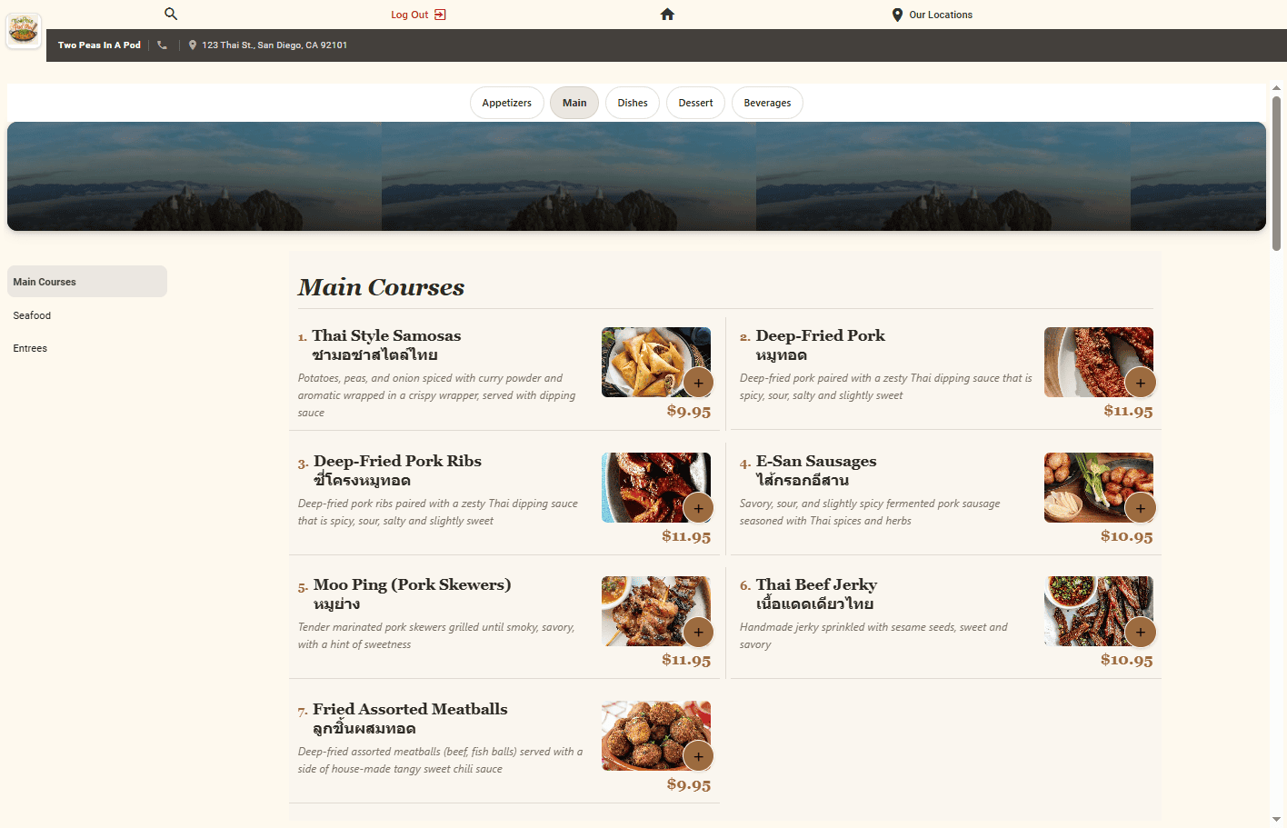 Desktop Menu Layout